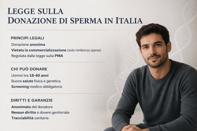 Legge donazione sperma: informazioni legali sulla donazione di sperma in Italia con donatore