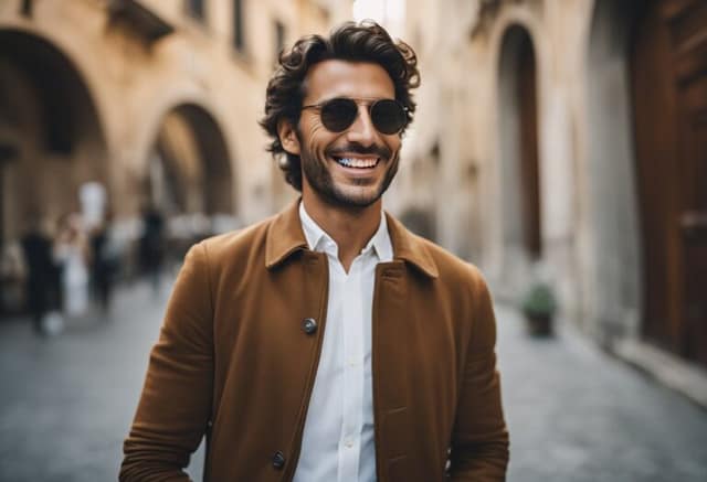 un giovane italiano bello e sorridente