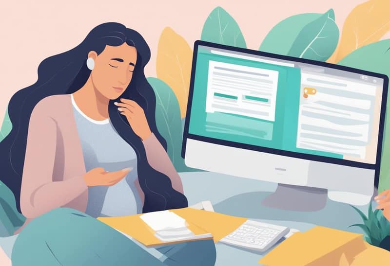 Una persona che cerca miti sulla gravidanza e consigli finali online